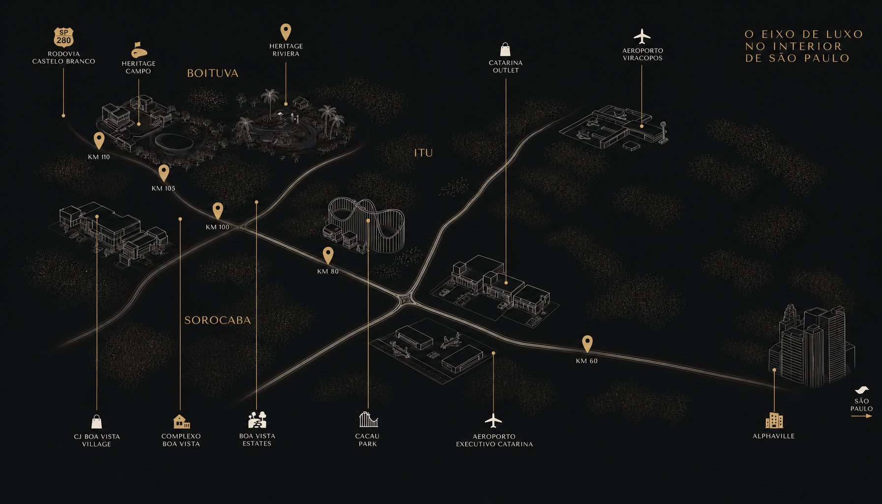 Mapa do eixo de luxo — Castelo Branco