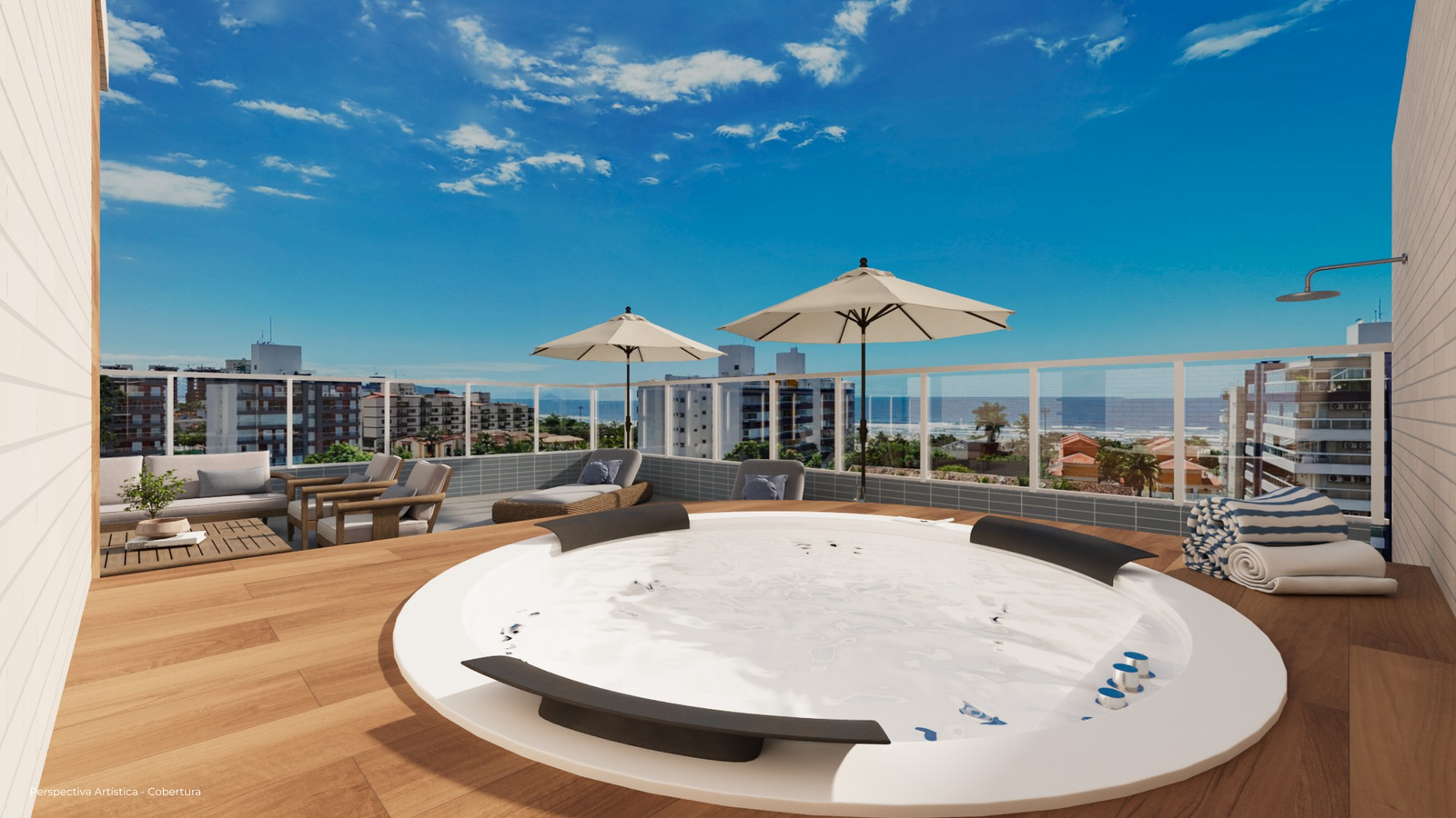 Terraço com hidromassagem — cobertura