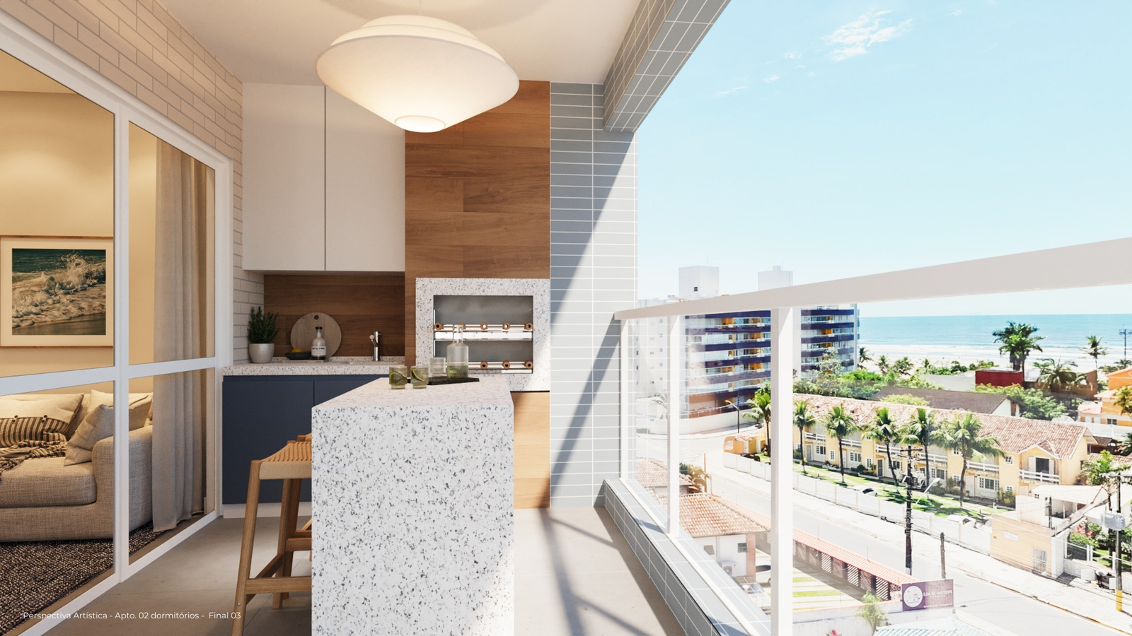Varanda gourmet — apto. de 77 m²