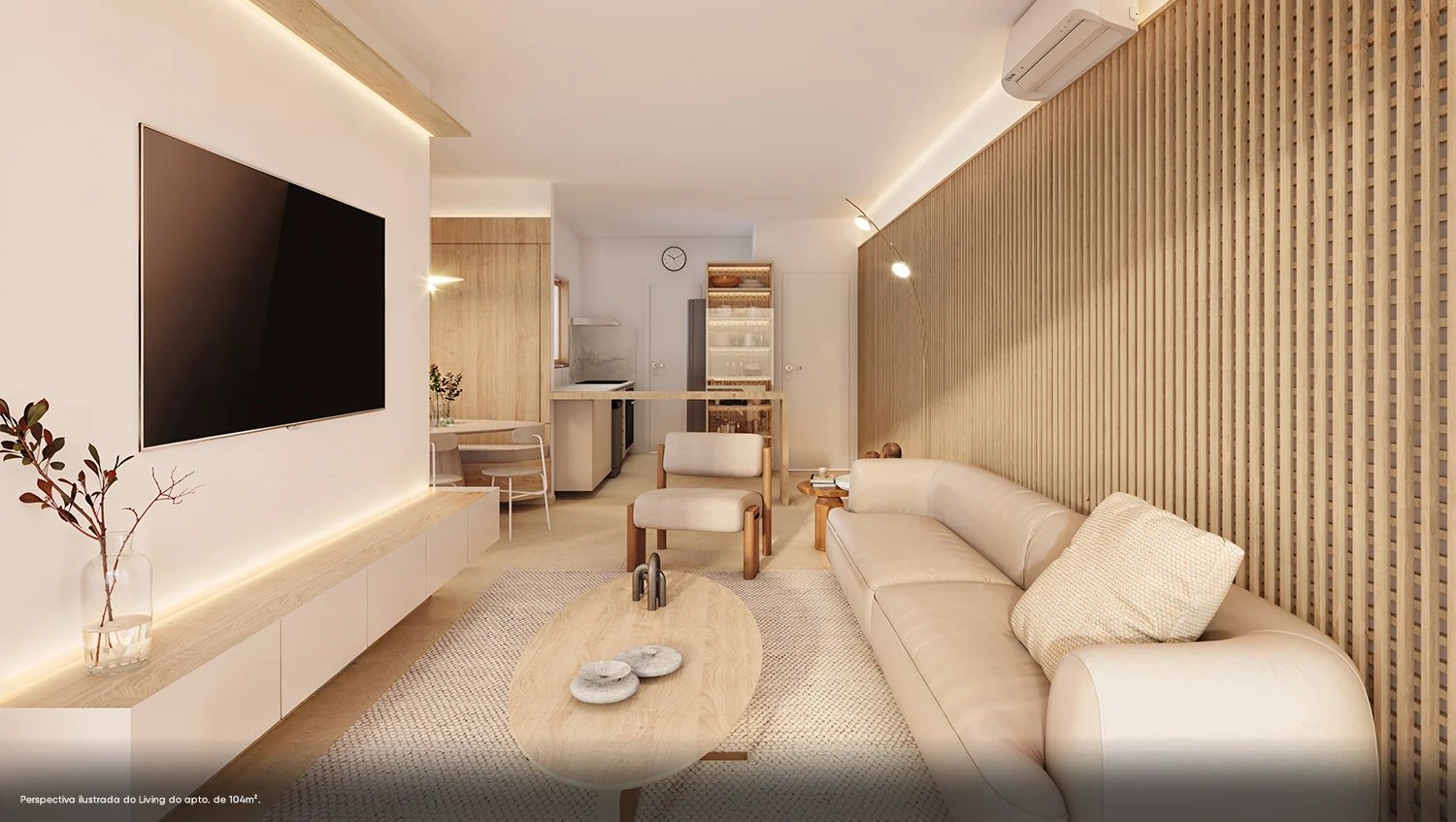 Living do apto. de 104 m²