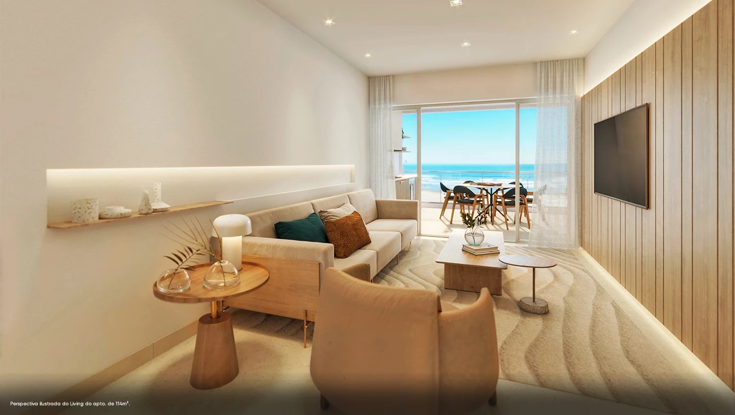 Living do apto. de 114 m²
