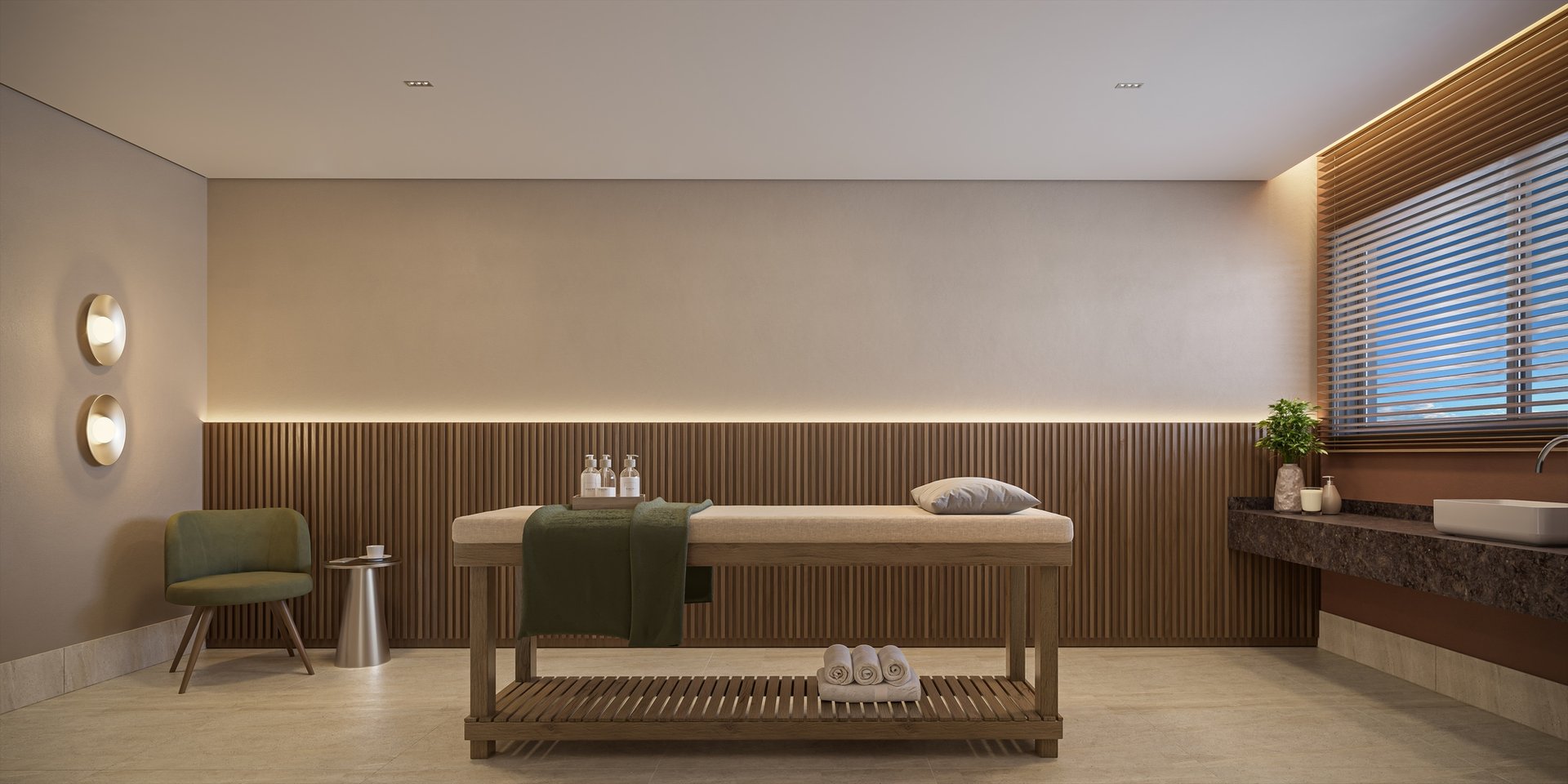 Sala de massagem (perspectiva artística)