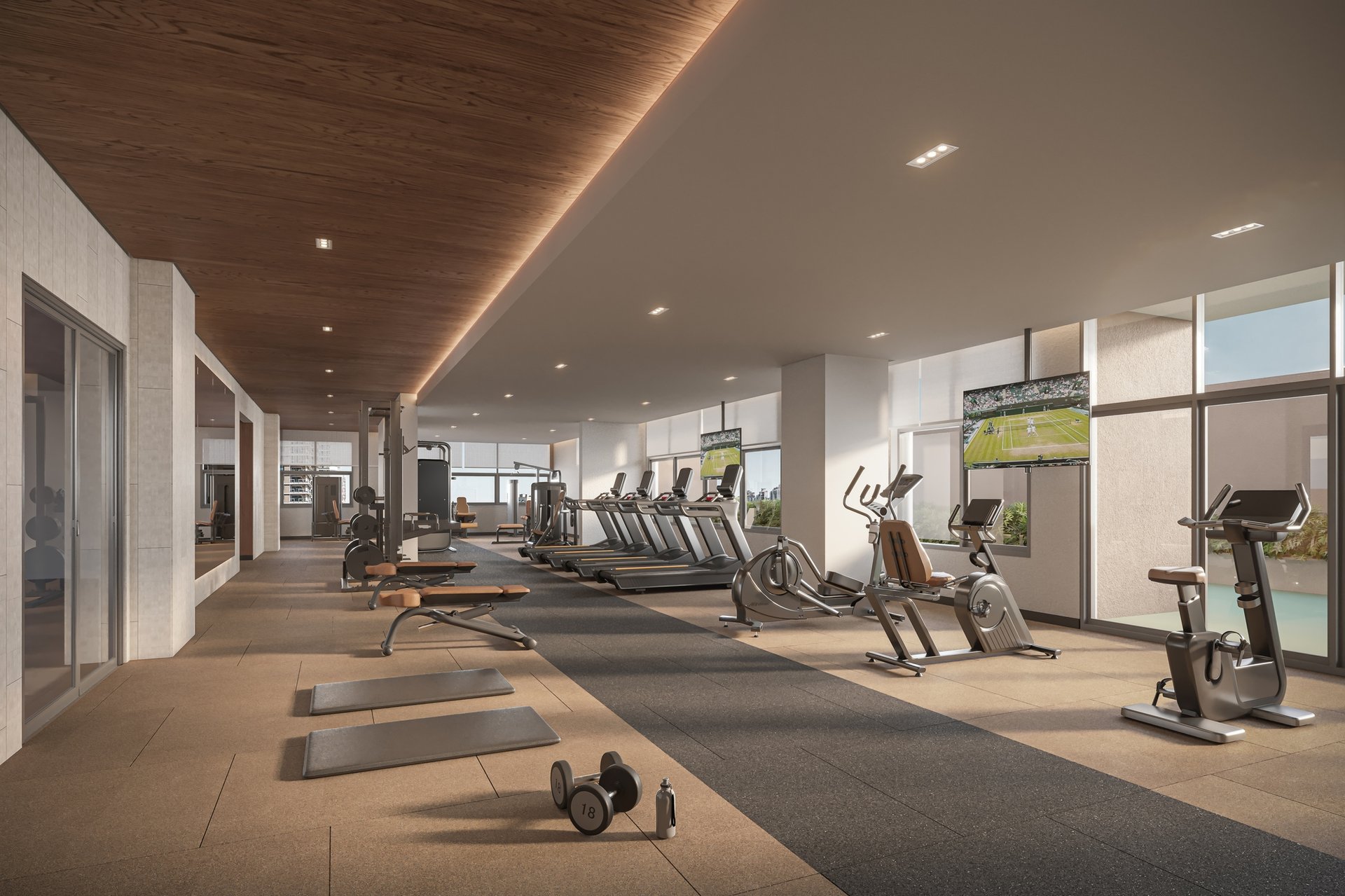 Fitness c/ 166m² (perspectiva artística)
