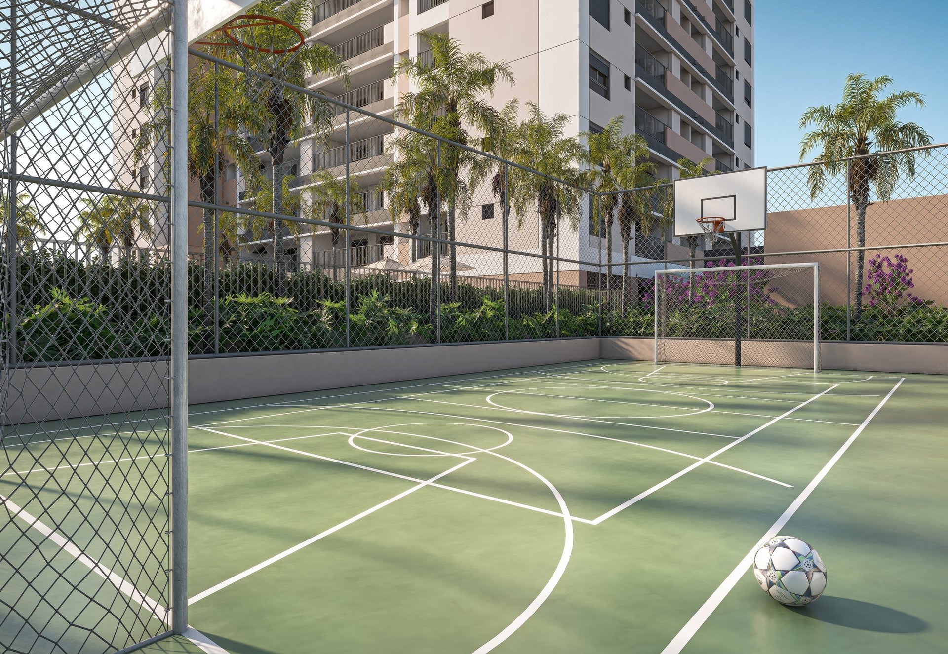 Quadra Recreativa c/ marcação p/ pickleball (perspectiva artística)
