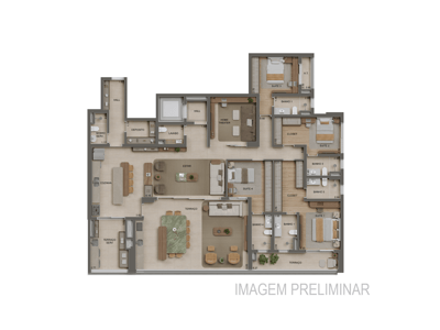 Planta 4 suítes