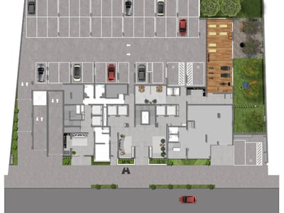 Implantação do pavimento térreo - *ilustração artística