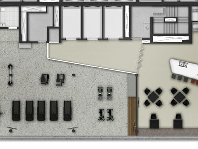 Planta - Área Comum Studio - Rooftop​