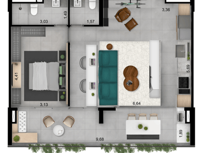 Unidade Ybira Living Estendido