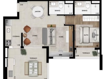 65m²