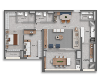 96m²