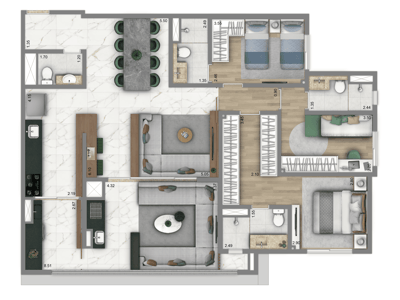 122m²