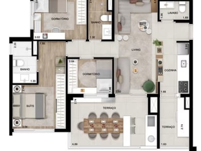 85m²