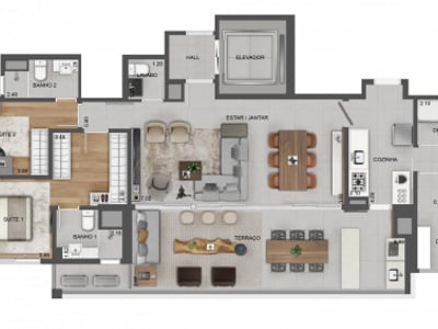 124m²
