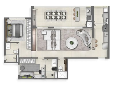 96m²