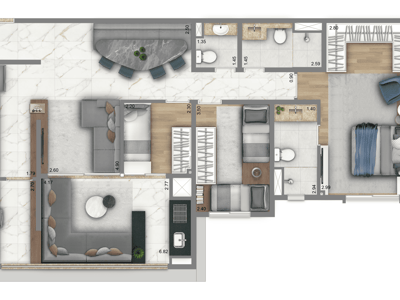 100m²