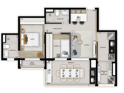 72m²