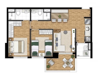 60m²