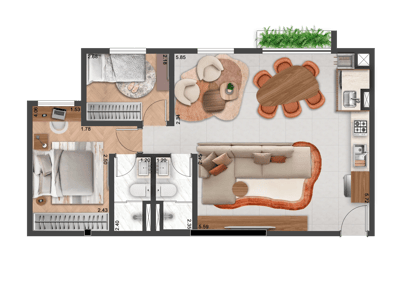 65m²
