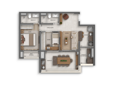 69m²