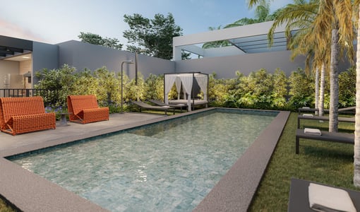 PISCINA COM SOLARIUM E BANGALÔ