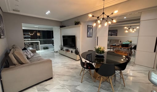 Sala e jantar integradas
