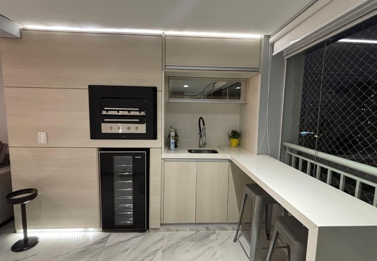 Área gourmet com bancada