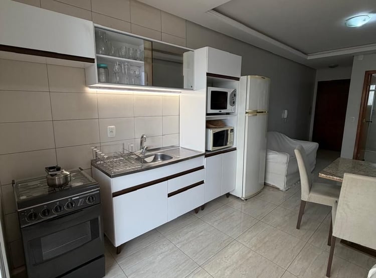Sala integrada à área de jantar