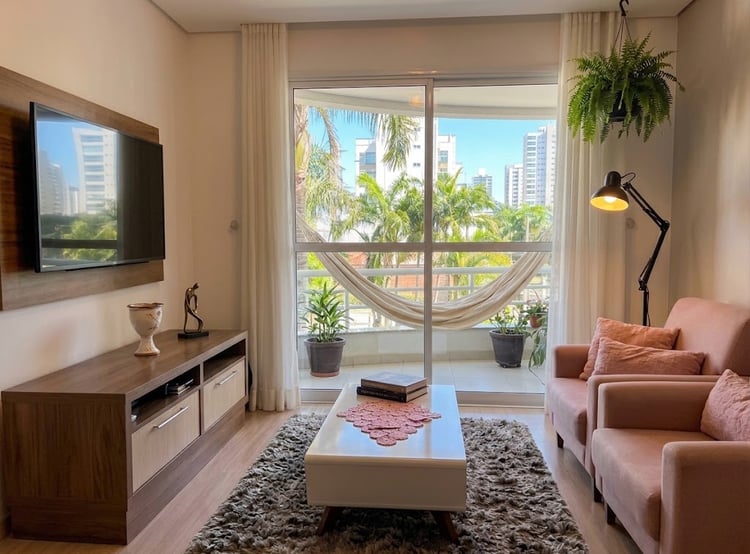 Sala de estar com vista