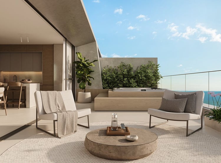 Terraço com ofurô