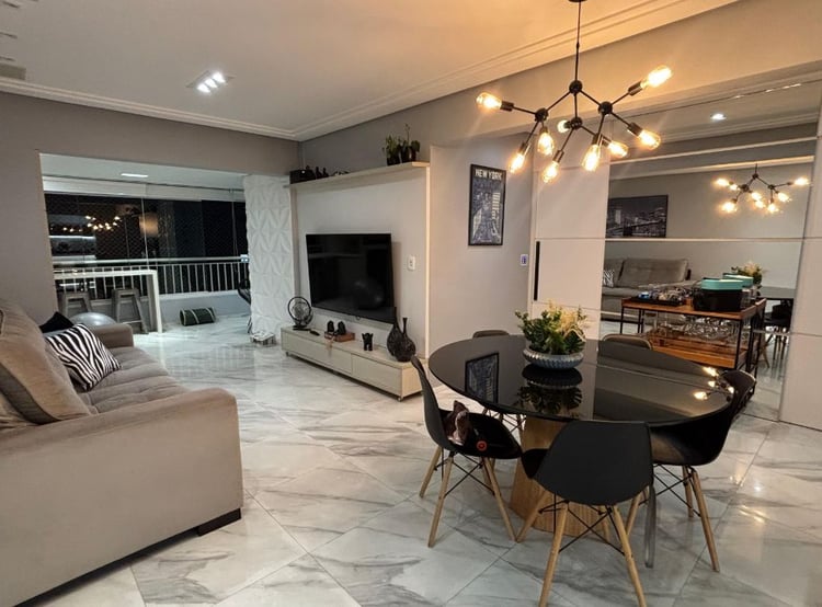 Sala e jantar integradas