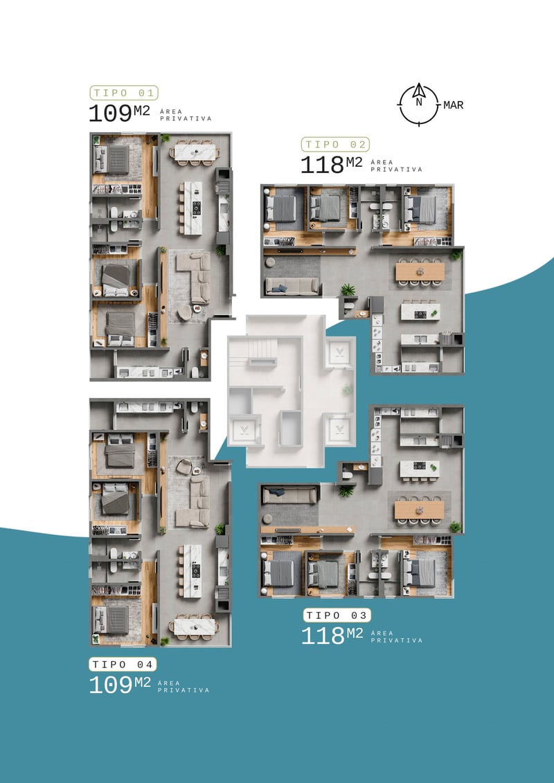 Apartamento Tipo 109m² do Gioppo Residenza