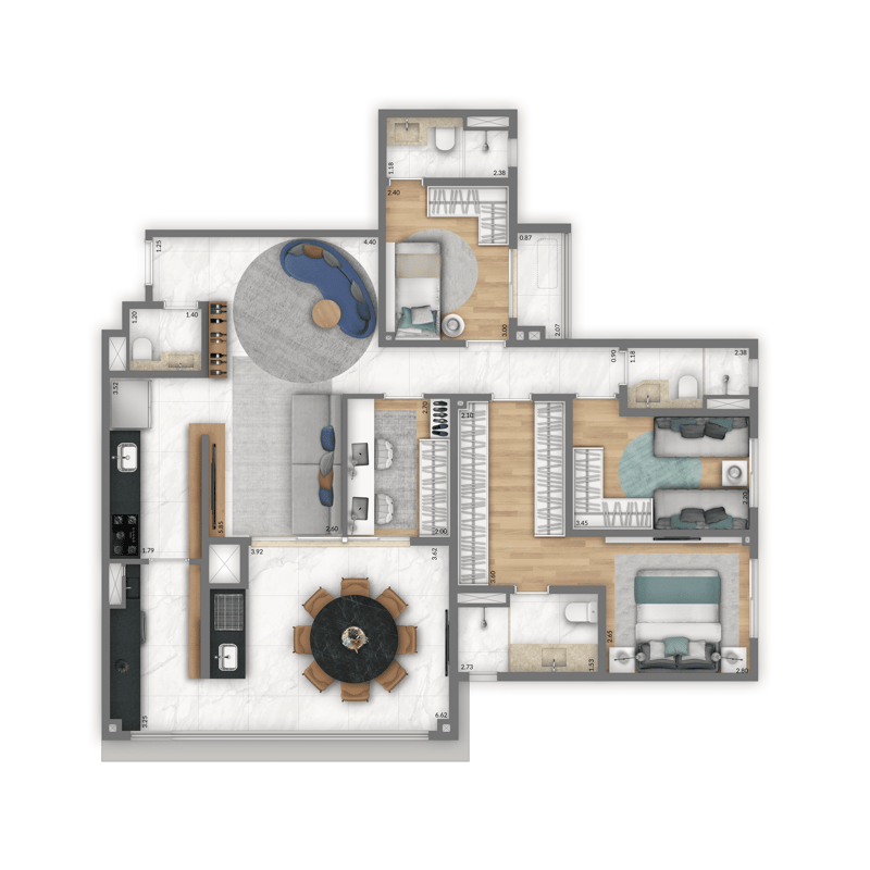115m² do Living Pacific Belém