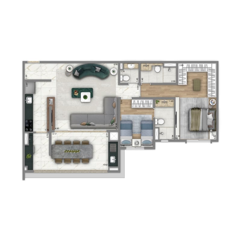 100m² do Living Villaggio Firenze
