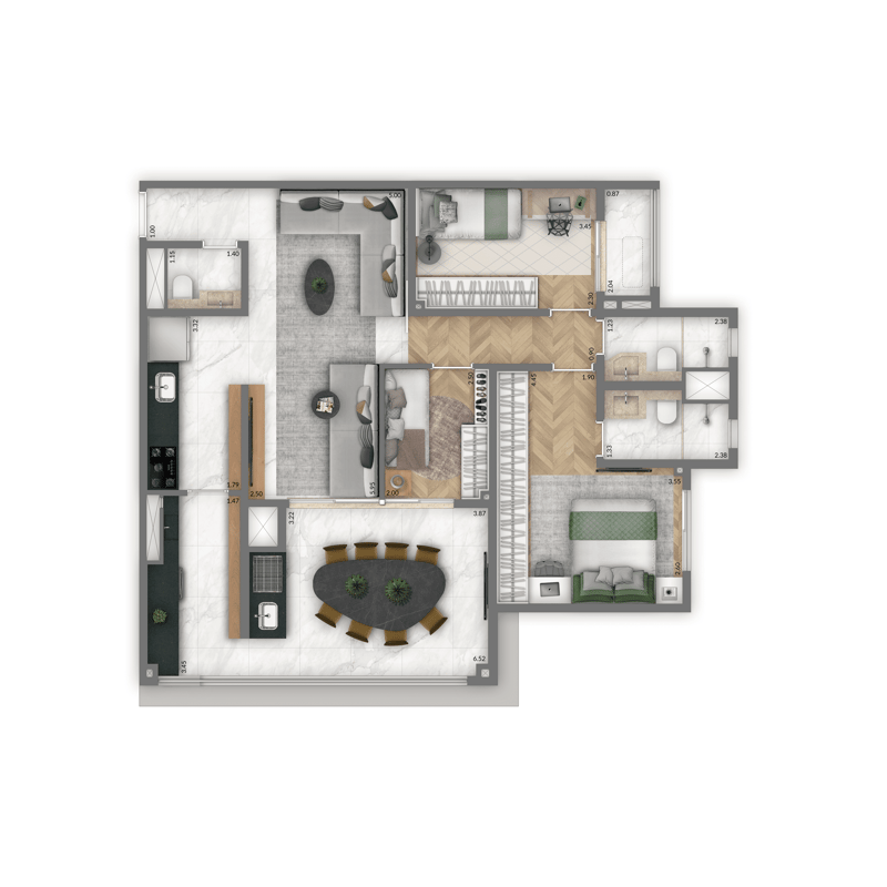 95m² do Living Pacific Belém