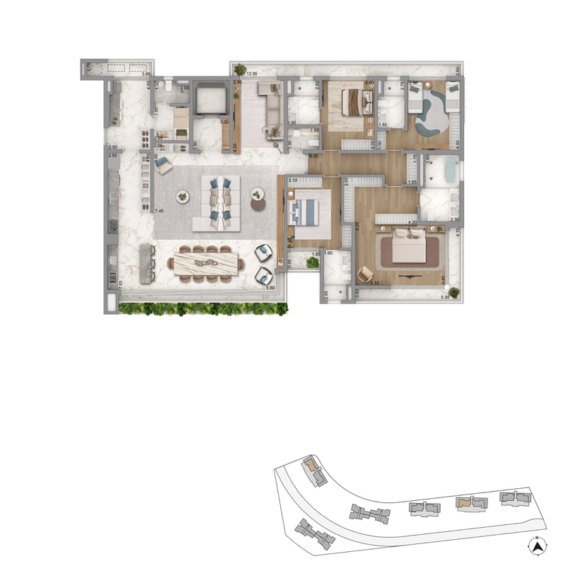 Apartamento Torre 2 - 281m² do Heritage Riviera