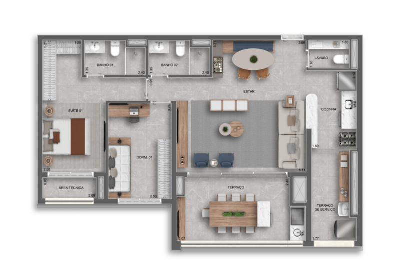 96m² do Auge Resort Tatuapé By Diálogo - Residences