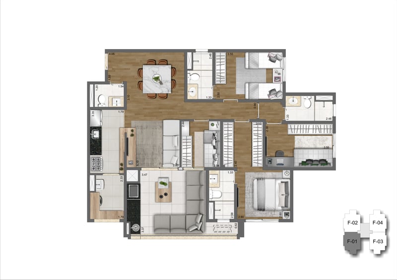 109m² do Living Wish Mooca