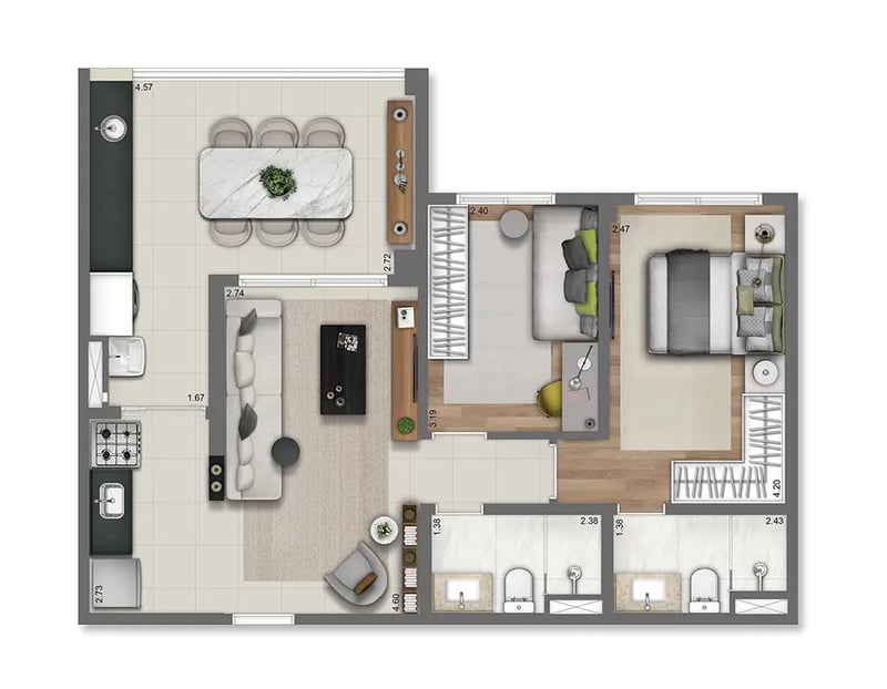 69m² do Nativ Tatuapé Garden Club