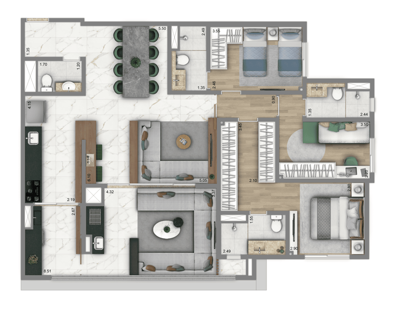 122m² do Living Villaggio Pienza