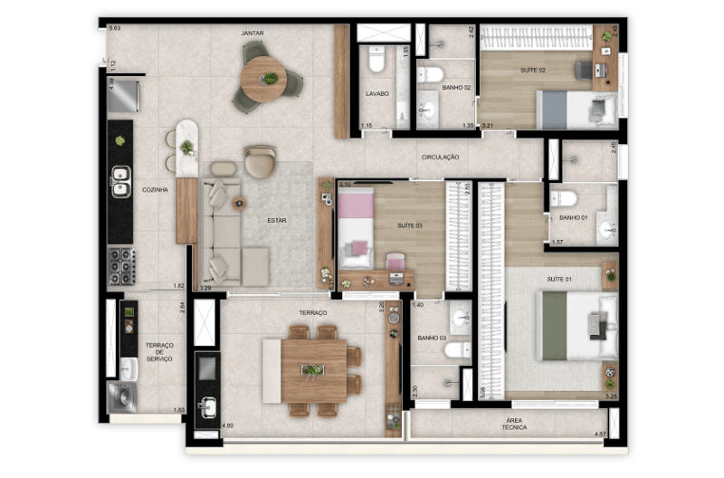 118m² do Vista Tatuapé Boulevard
