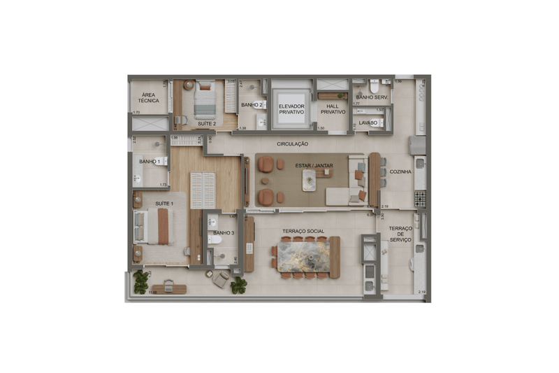 147m² do Alameda Tatuapé Condomínio Clube Residences