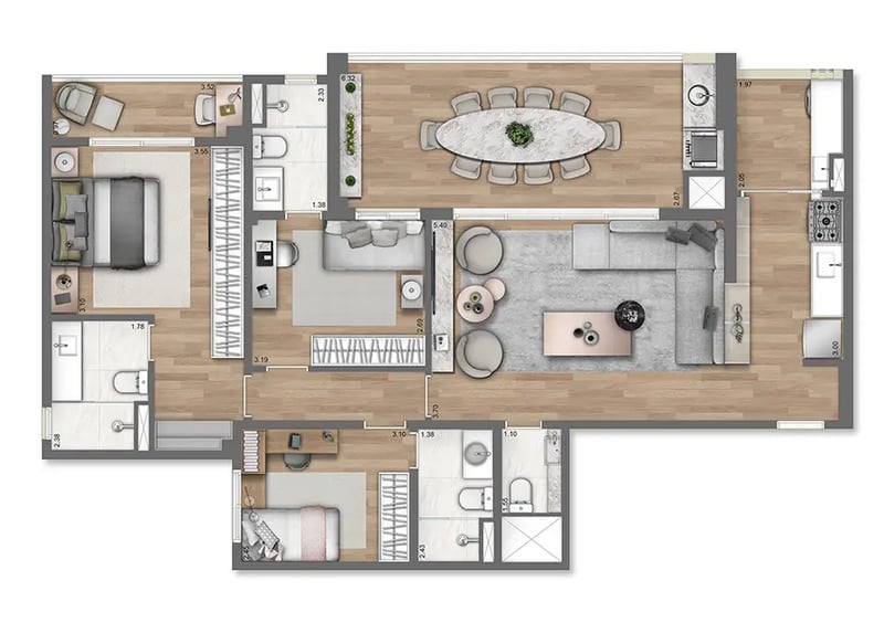 115m² do Nativ Tatuapé Garden Club