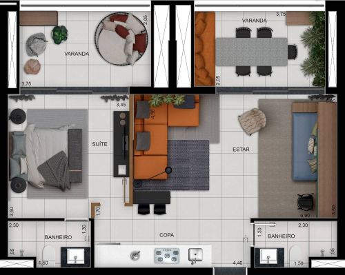 70m² do Platina 220