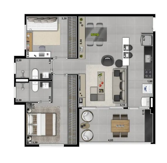 77m² do Composite Des Arts