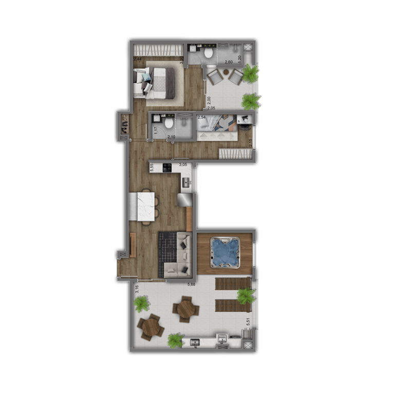 80m² do Aura Guilhermina