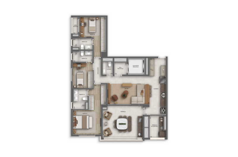 171m² do GranDiálogo Parque da Mooca Residences