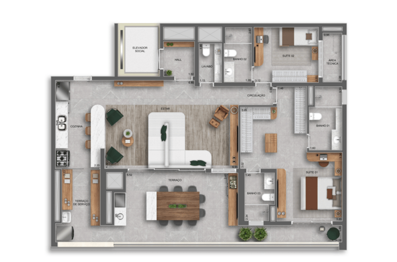 140m² do Auge Resort Tatuapé By Diálogo - Residences