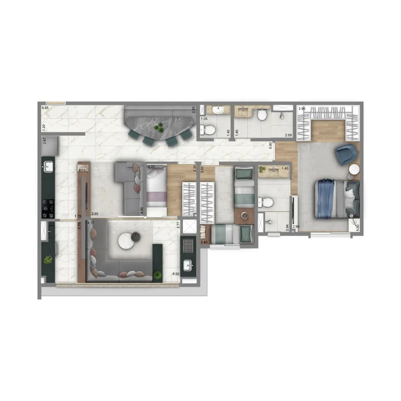 100m² do Living Villaggio Firenze
