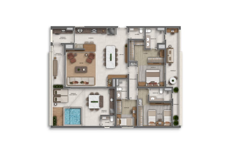 162m²  do Orbya Vila Carrão Residences