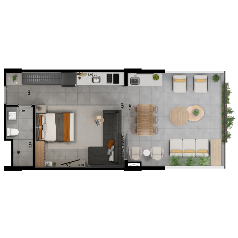 Uirá Garden 57m² do Artem